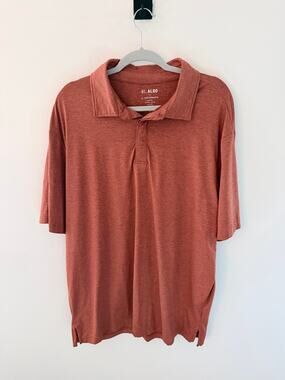 Algo Performance Burnt Orange Heathered Fabric Short Sleeve Polo-Size XXL
